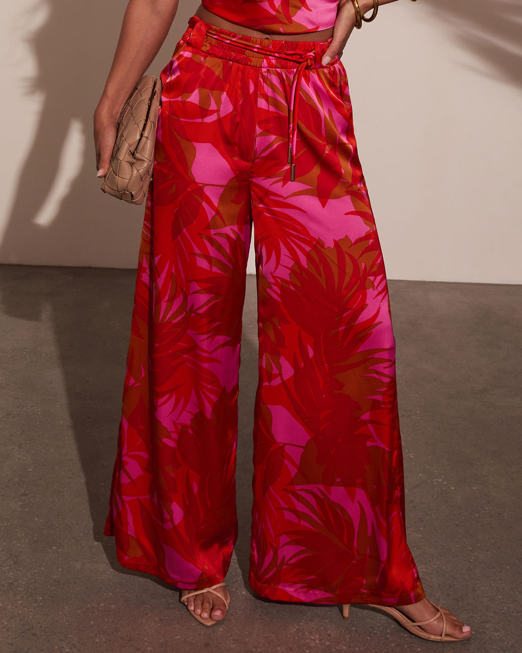 Sunset Sangria Tropical Wide Leg Pants