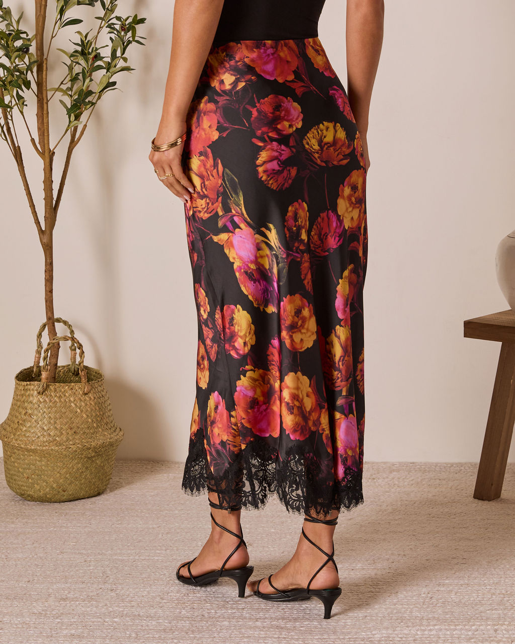 Romia Lace Trim Maxi Skirt