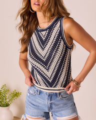 Kaitlen Contrast Crochet Tank