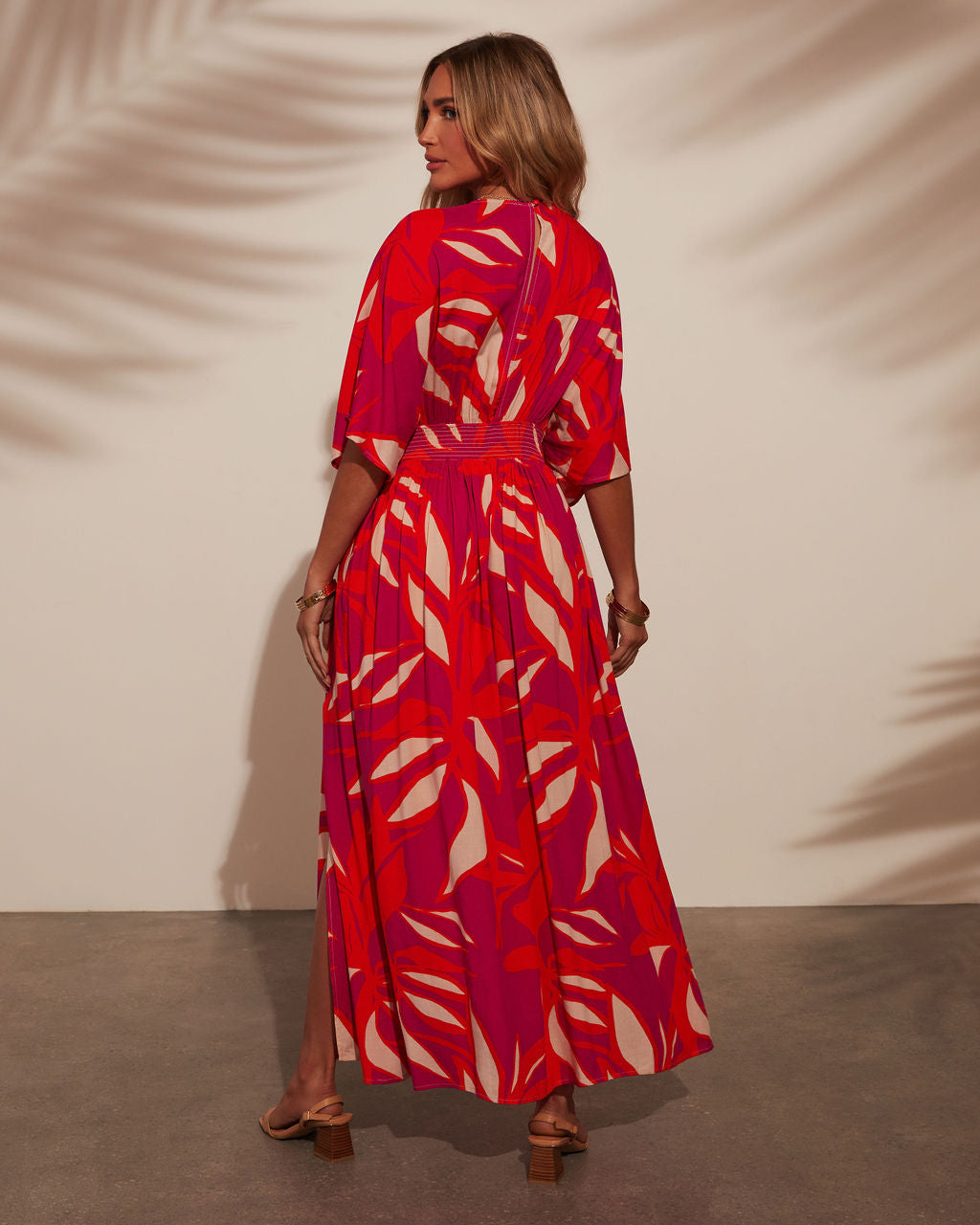 Erin Printed Kimono Sleeve Maxi Dress