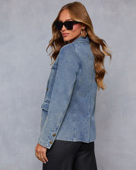 Fall Right In Denim Blazer