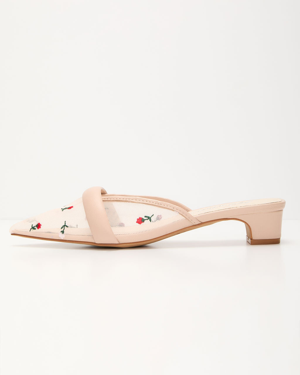 Ditzy Daisy Mesh Floral Kitten Mules