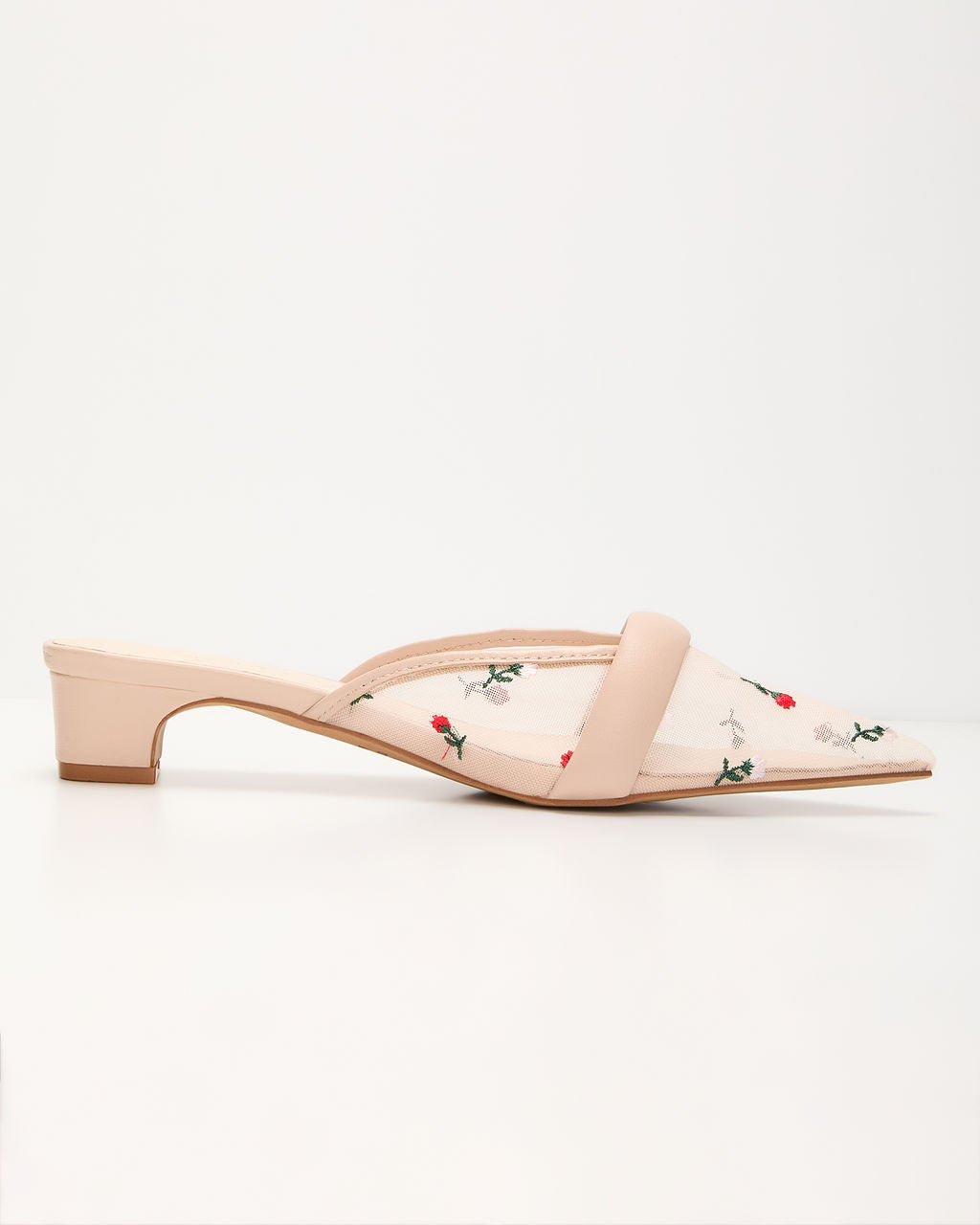 Ditzy Daisy Mesh Floral Kitten Mules