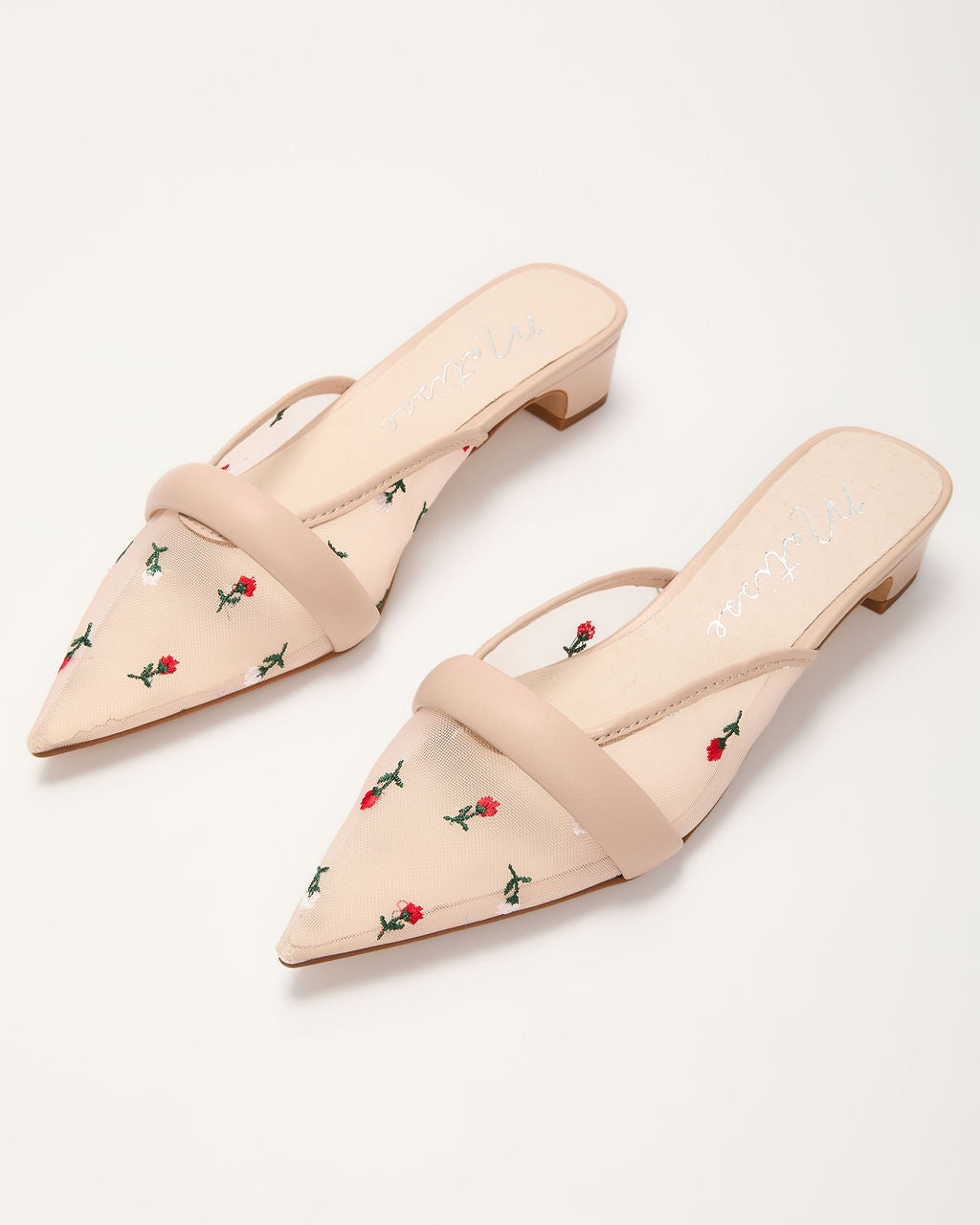 Ditzy Daisy Mesh Floral Kitten Mules