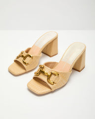 Yarah Raffia Horsebit Mule