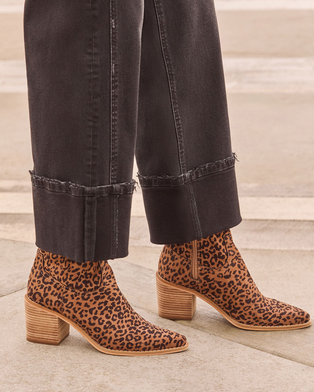 Alexie Leopard Print Suede Bootie