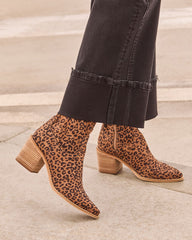 Alexie Leopard Print Suede Bootie