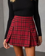 Wicker Rise Plaid Mini Skirt