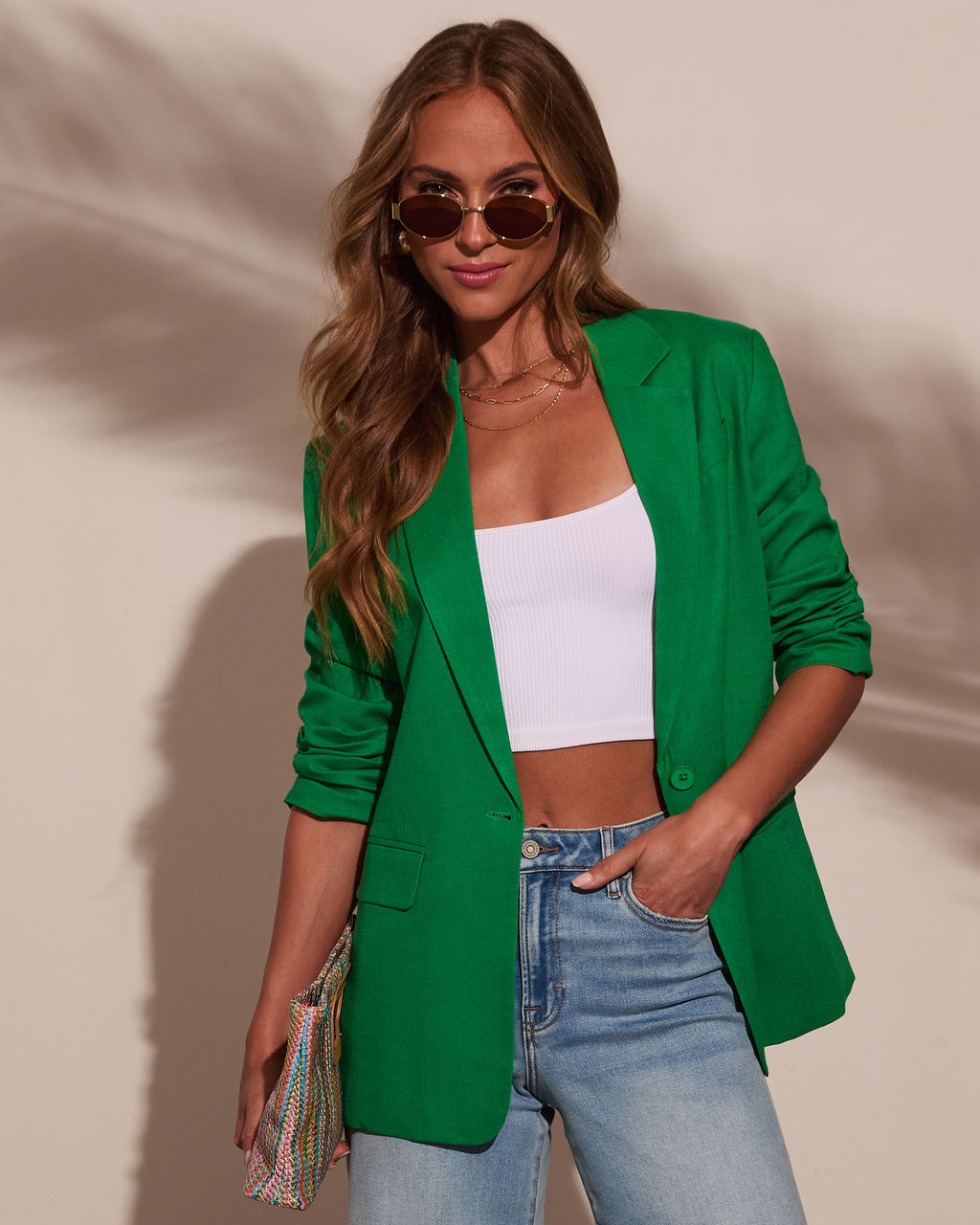 Away Message Oversized Linen Blazer