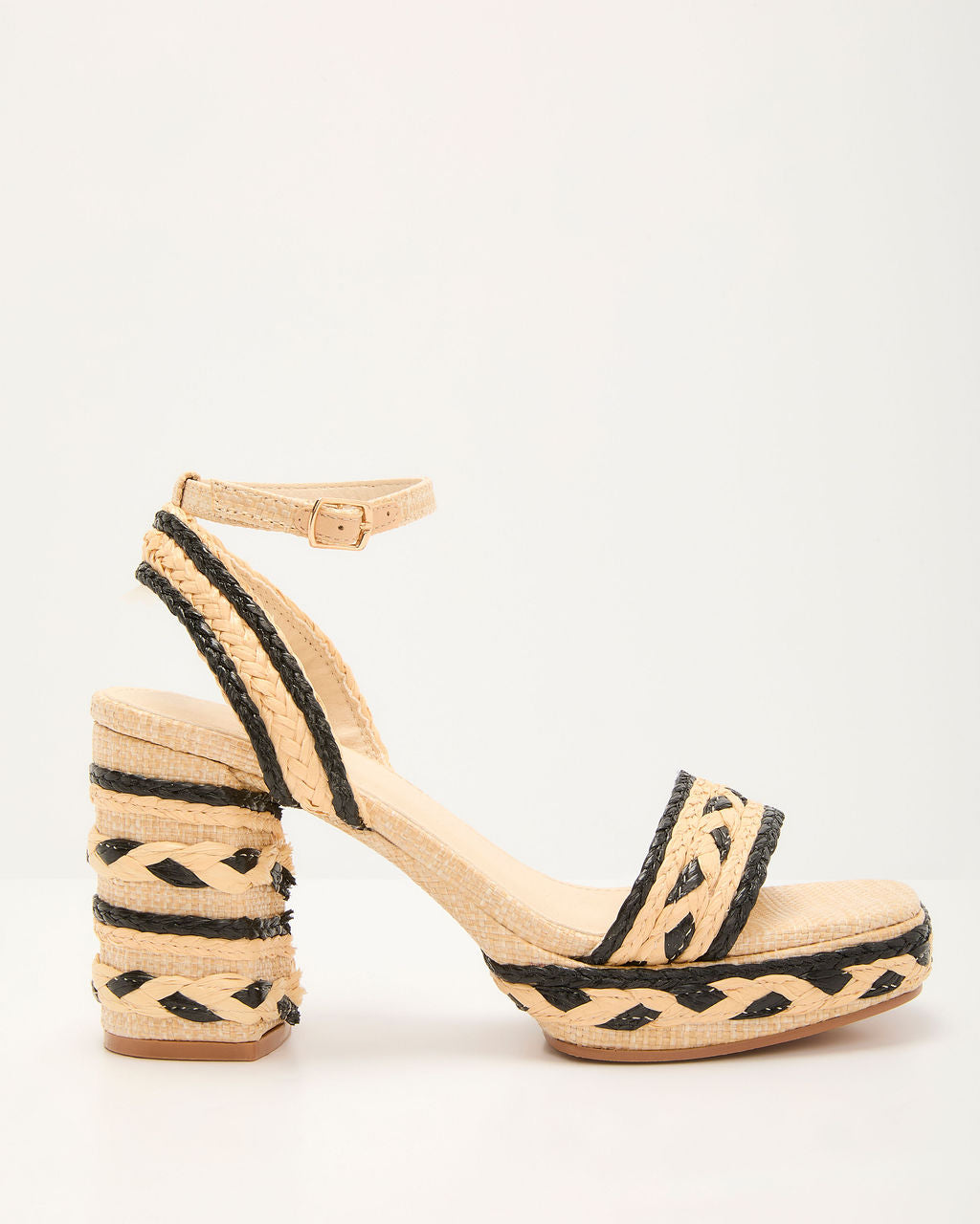 Tarlina Raffia Color Block Heeled Sandal