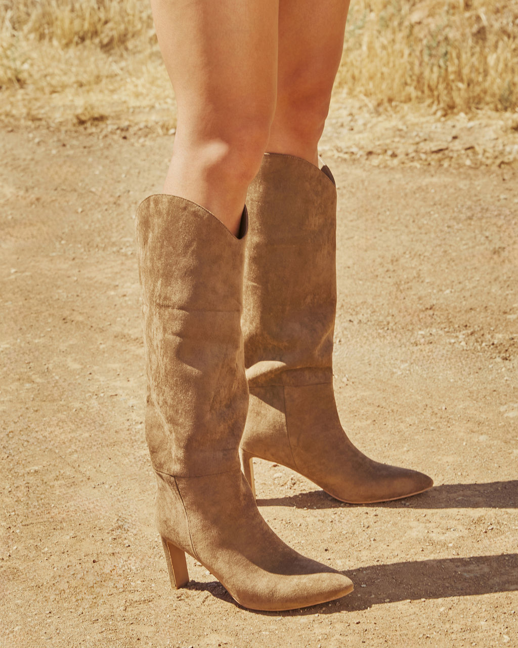 Honeyed Haze Suede Knee High Boots