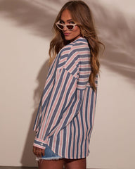 Camdin Striped Button Down Top