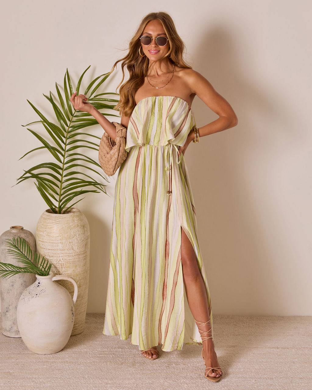 Meila Waist Tie Maxi Dress