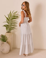 Merena Striped Tiered Maxi Dress