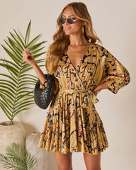 Sunlit Whisper Waist Tie Mini Dress