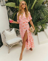Sunshower Tropical Caftan Maxi Dress
