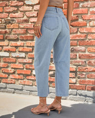 Eveline Stretch Lightly Distressed Barrel Jeans