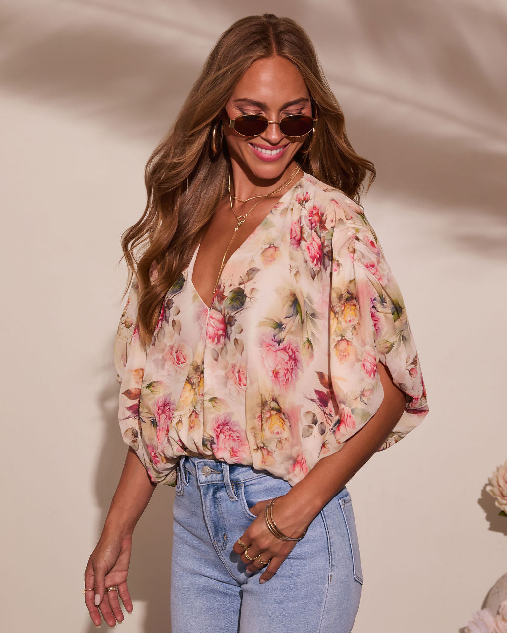 Summer Affair Floral Chiffon Bodysuit