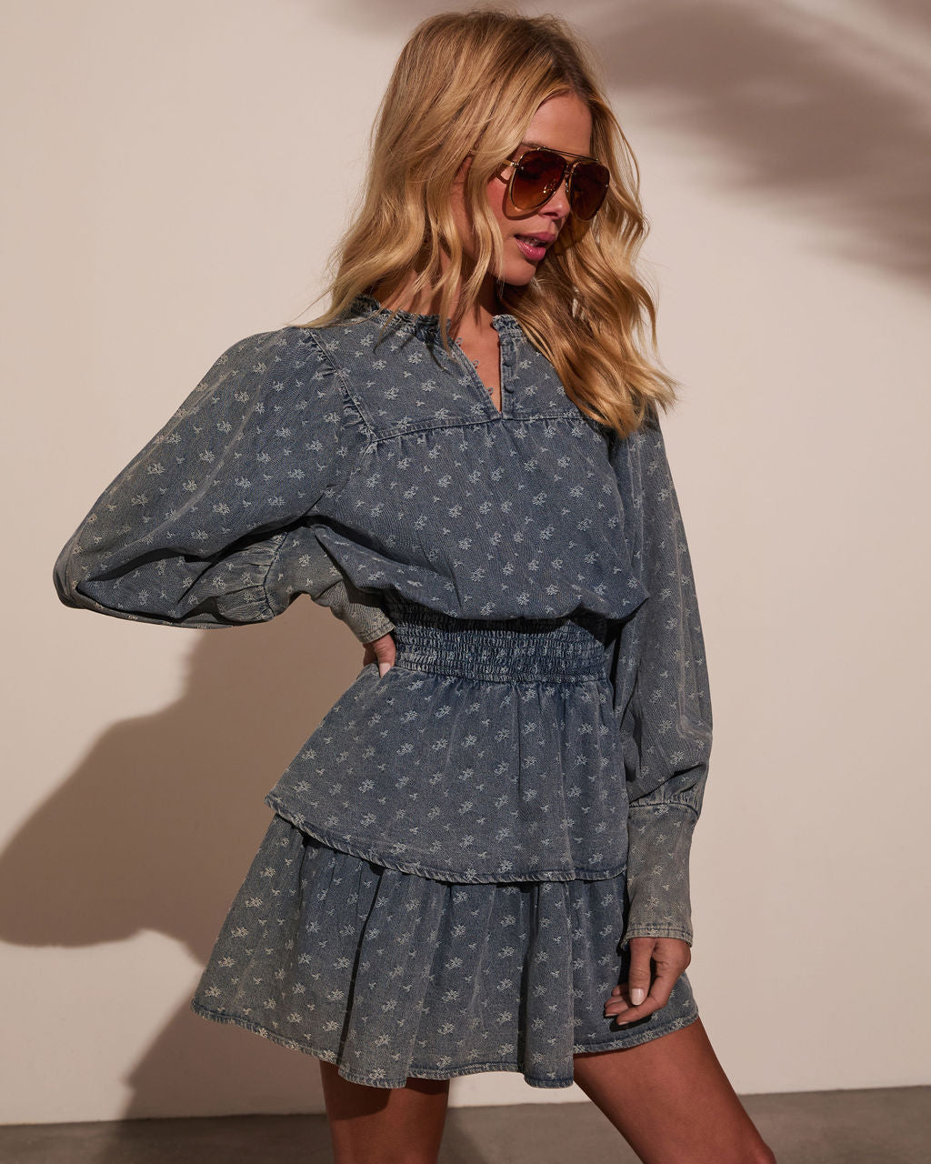 Luzie Tiered Denim Mini Dress