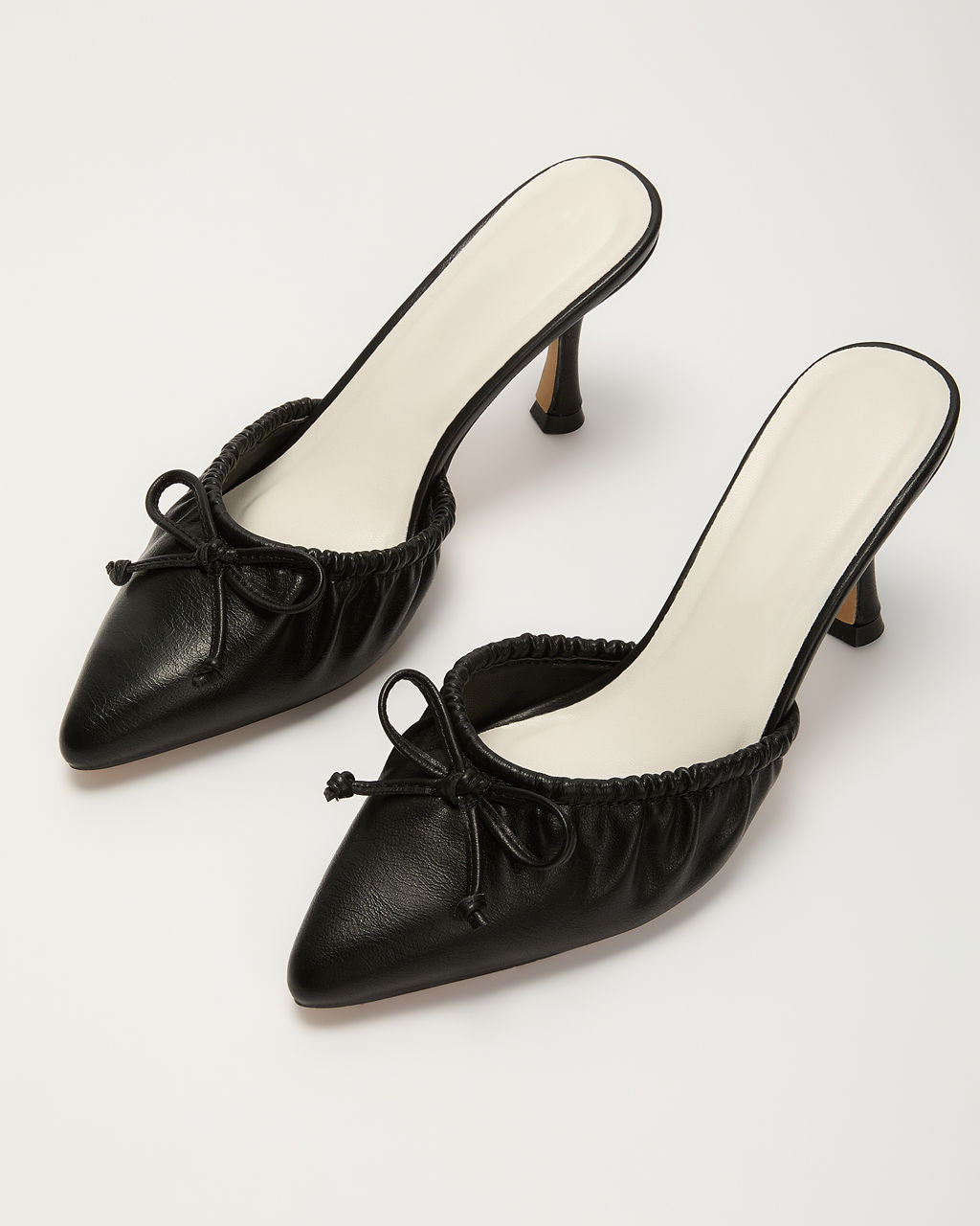 Laina Bow Ruched Heeled Mule