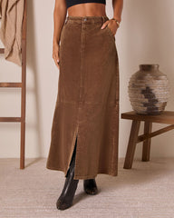 Caresse Corduroy Maxi Skirt