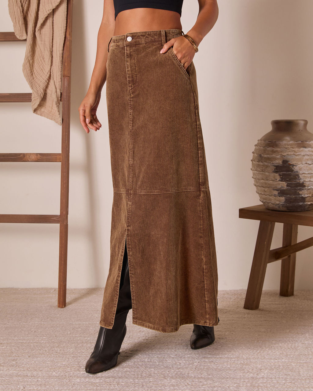Caresse Corduroy Maxi Skirt