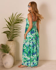 Lesbeth Tropical Abstract Maxi Dress