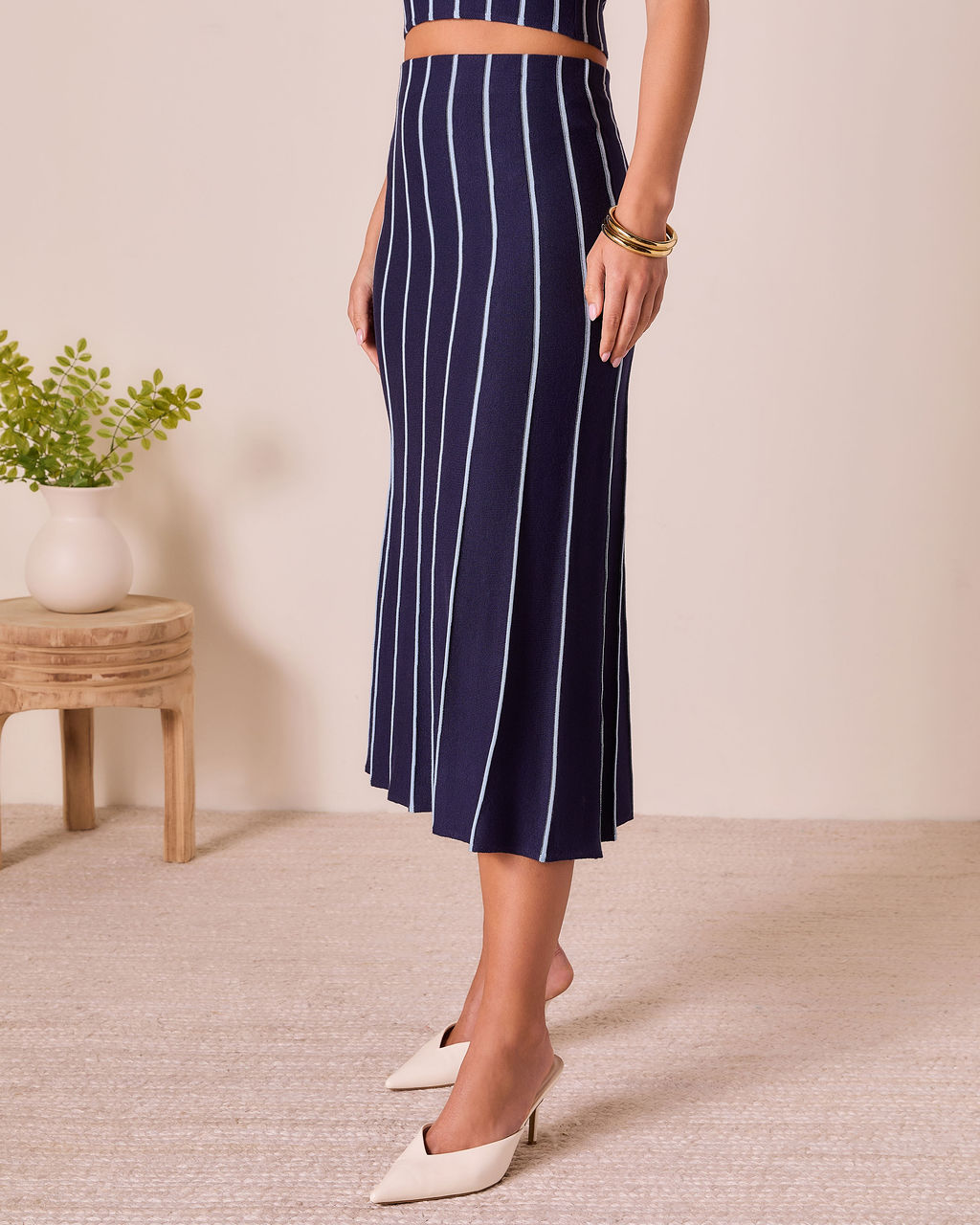 Ashlin Contrast Striped Maxi Skirt