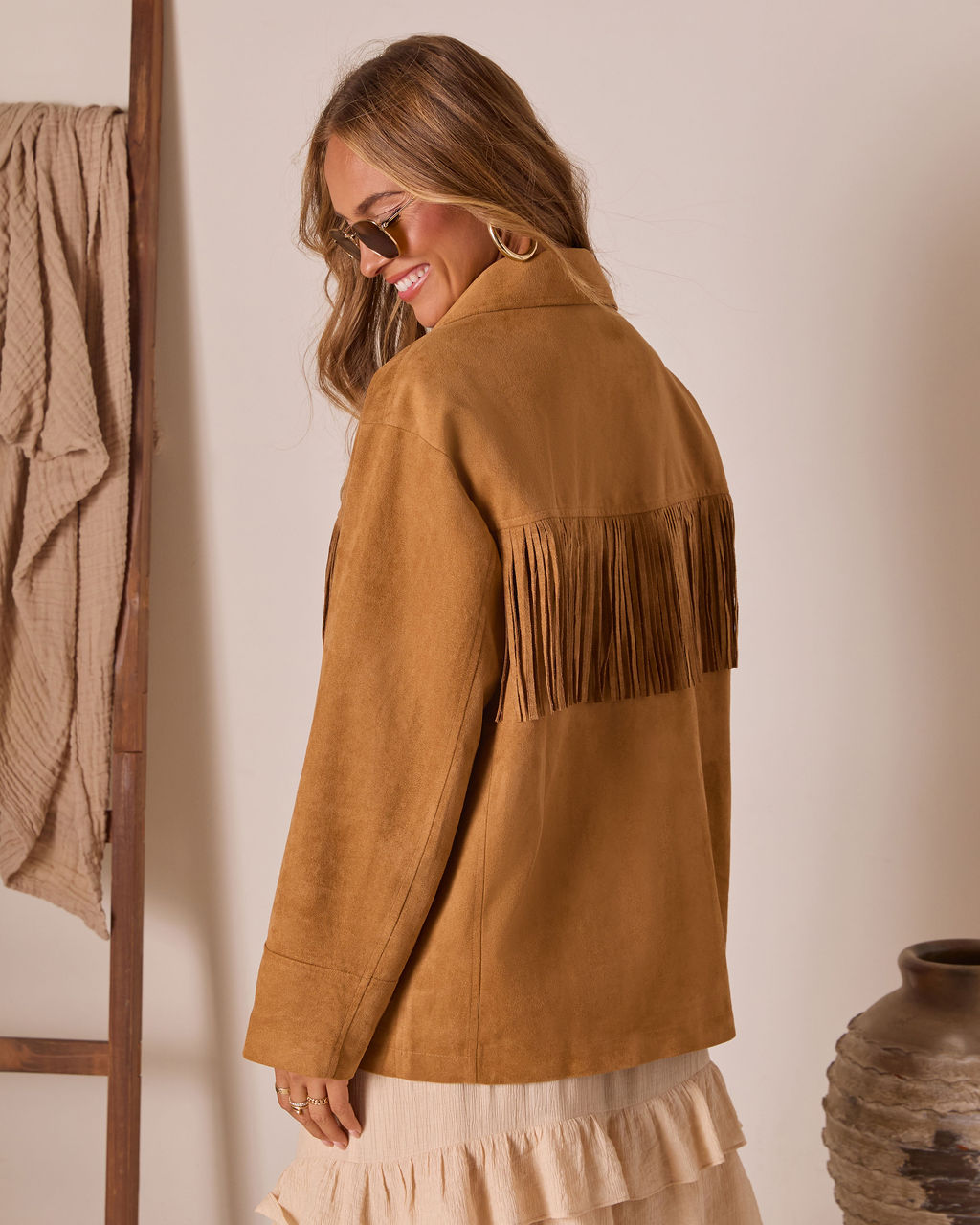 Even Ember Suede Fringe Jacket
