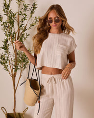 Tippie Linen Pinstripe Top