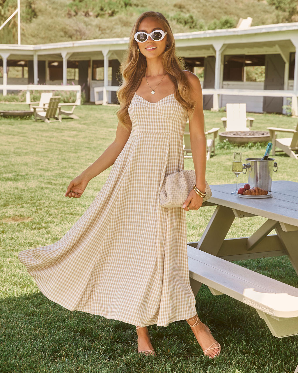 Maralen Gingham Maxi Dress