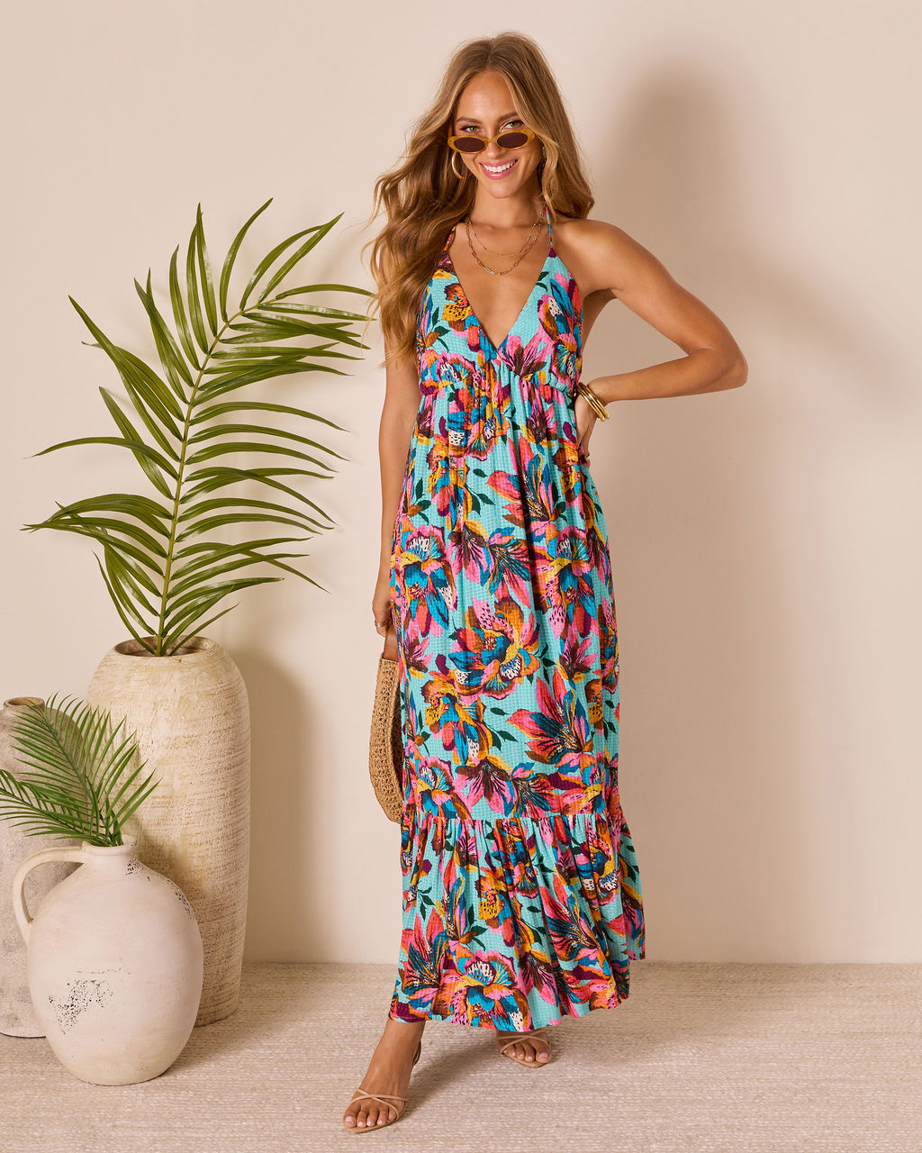 Leniah Tropical Floral Maxi Dress