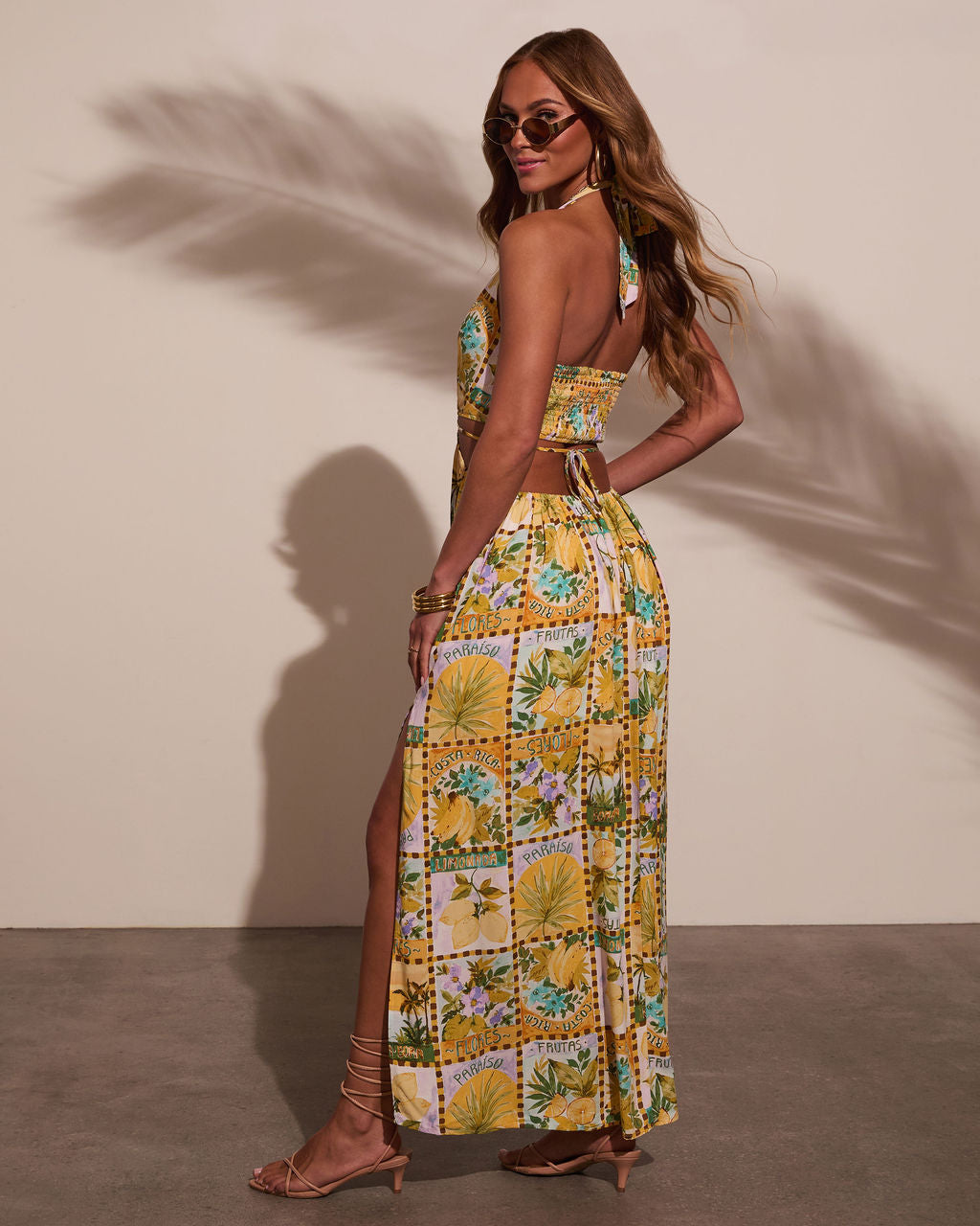 Sunny Romance Halter Maxi Dress