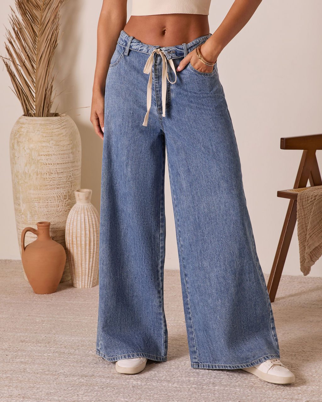 Solonge Rigid Drawstring Jeans