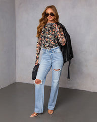 Pretty Vandal Mesh Mock Neck Top