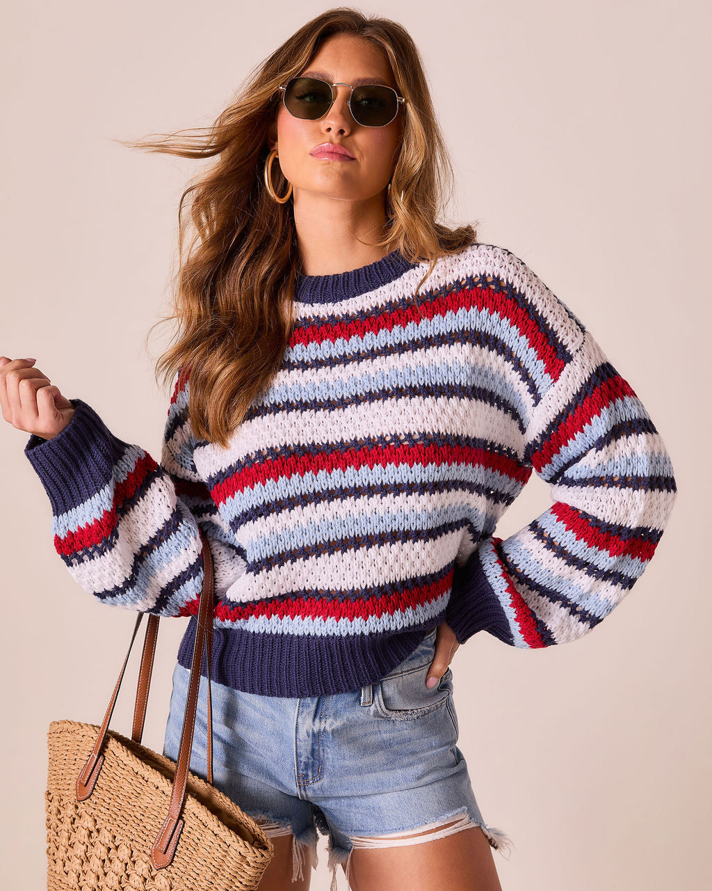Low Tide Striped Crew Neck Sweater