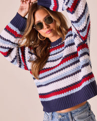 Low Tide Striped Crew Neck Sweater