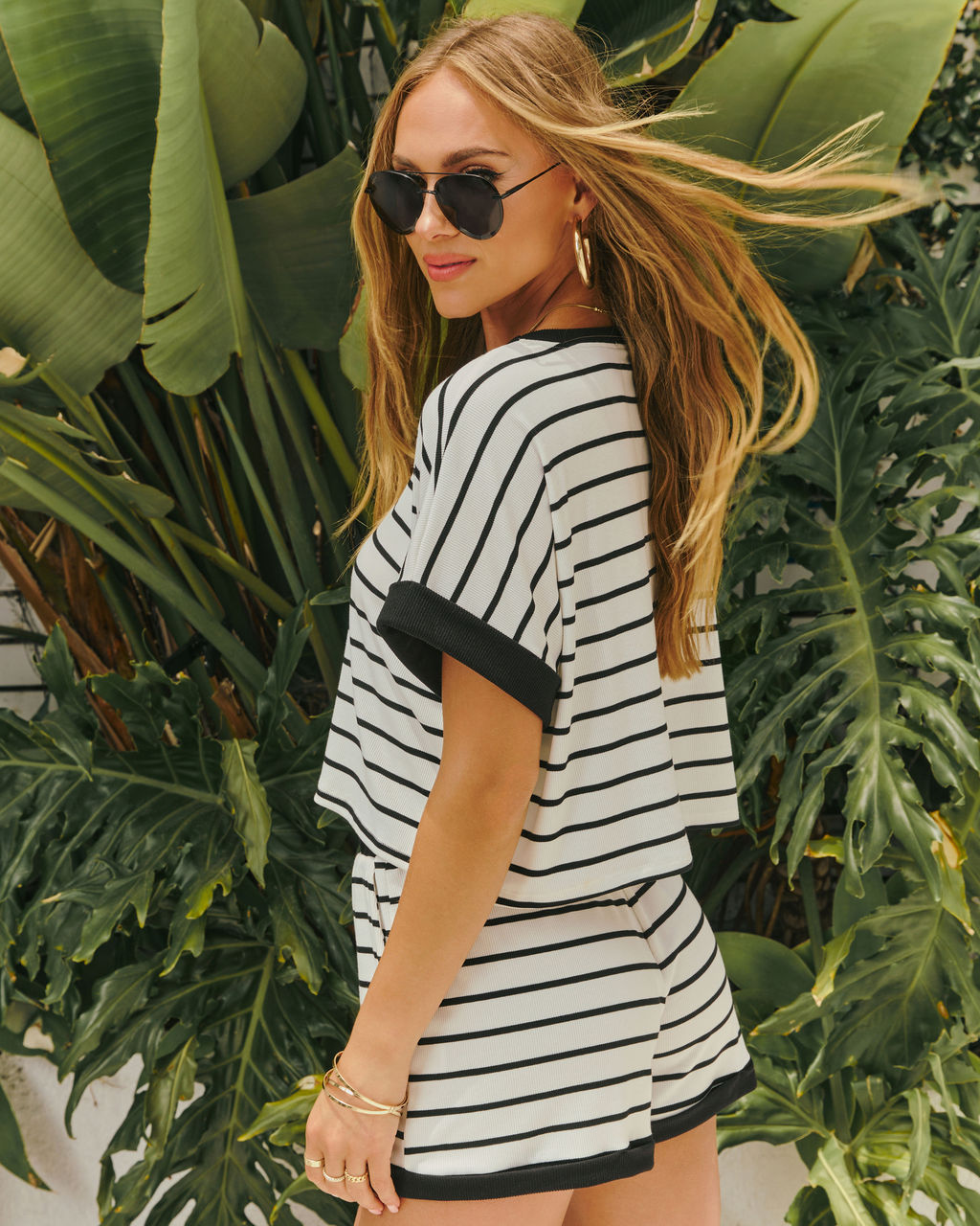 Lilie Striped Short Sleeve Top