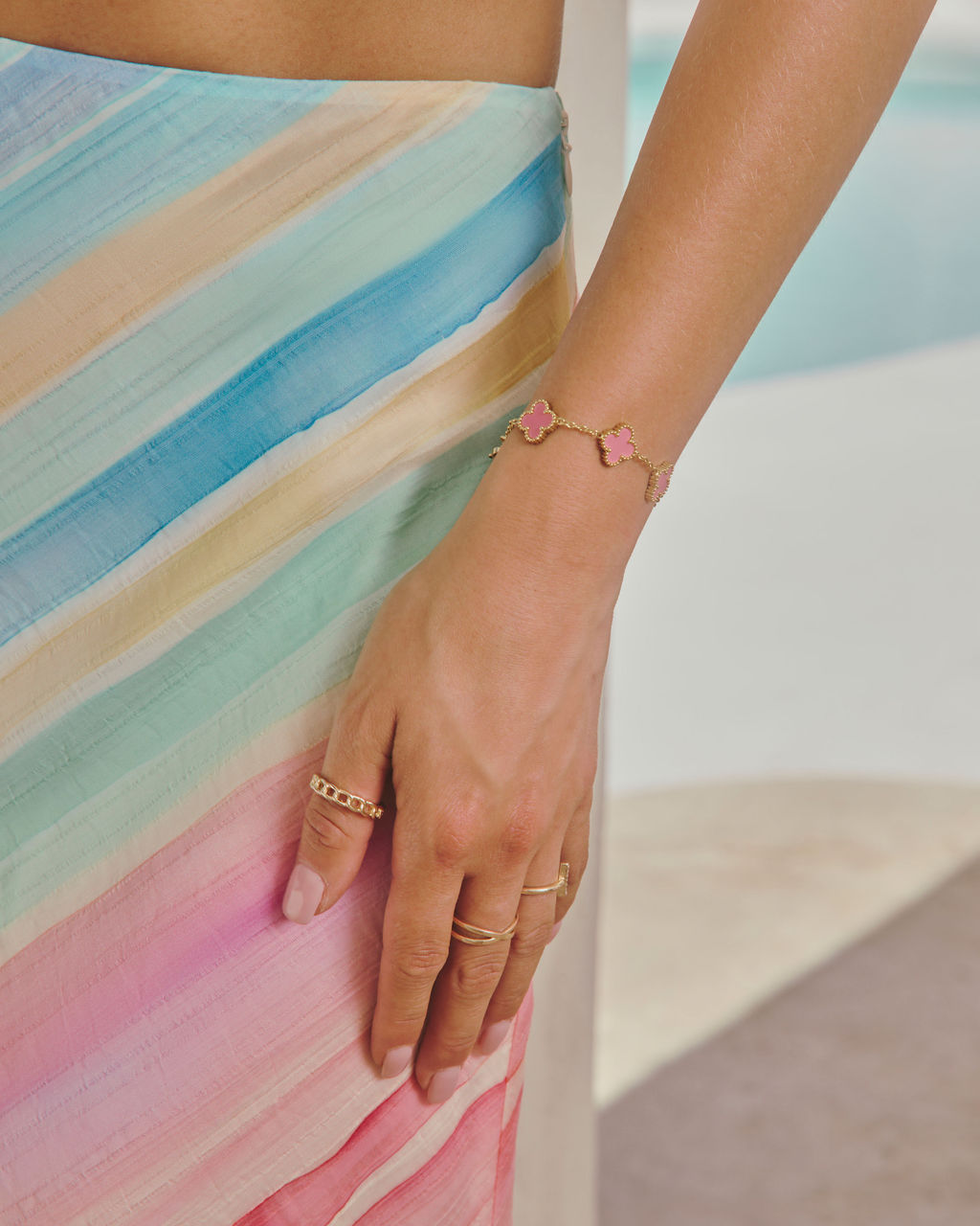 Capri Crush Clover Charm Bracelet