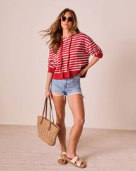 Farrien Striped Hooded Drawstring Sweater