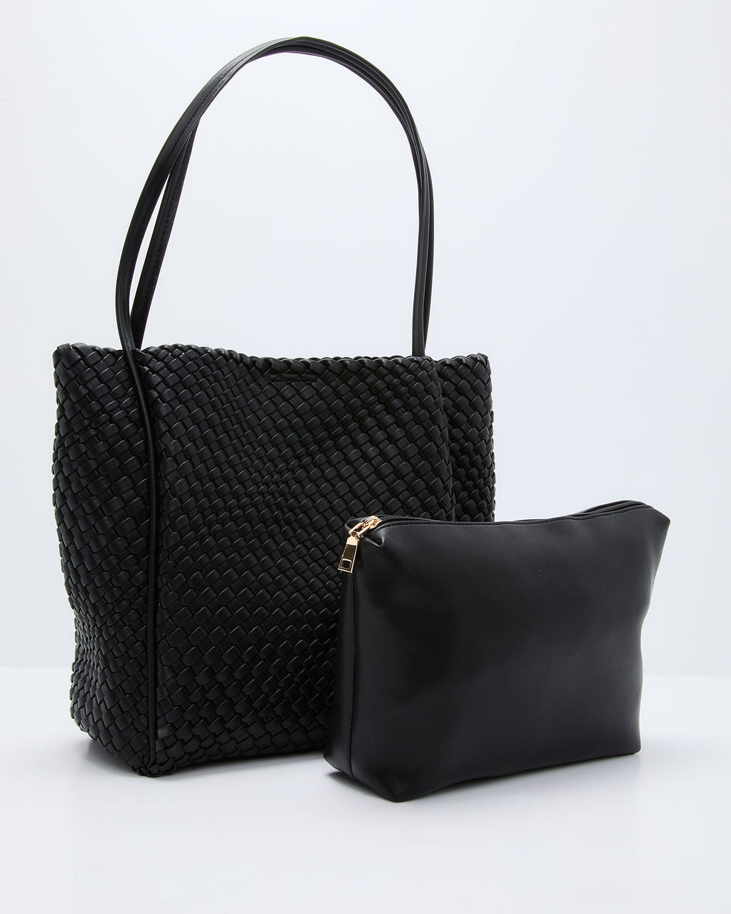 Cenlie Textured Woven Leather Tote Bag