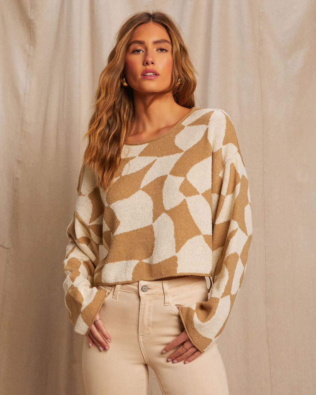 Rowyn Checkered Abstract Sweater