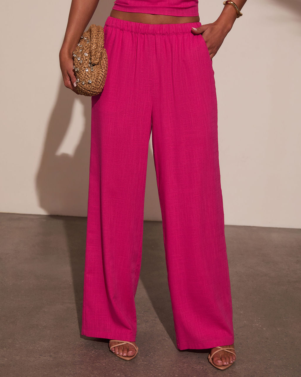 Onyx Linen Wide Leg Pants