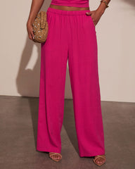 Onyx Linen Wide Leg Pants