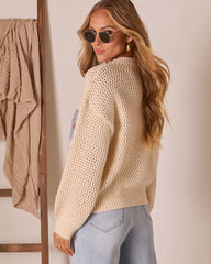 Briaria Embroidered Floral Crochet Sweater