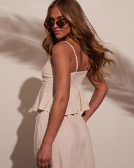 Pipper Linen Peplum Top