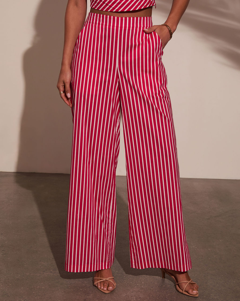 High Noon Striped Wide Leg Pants