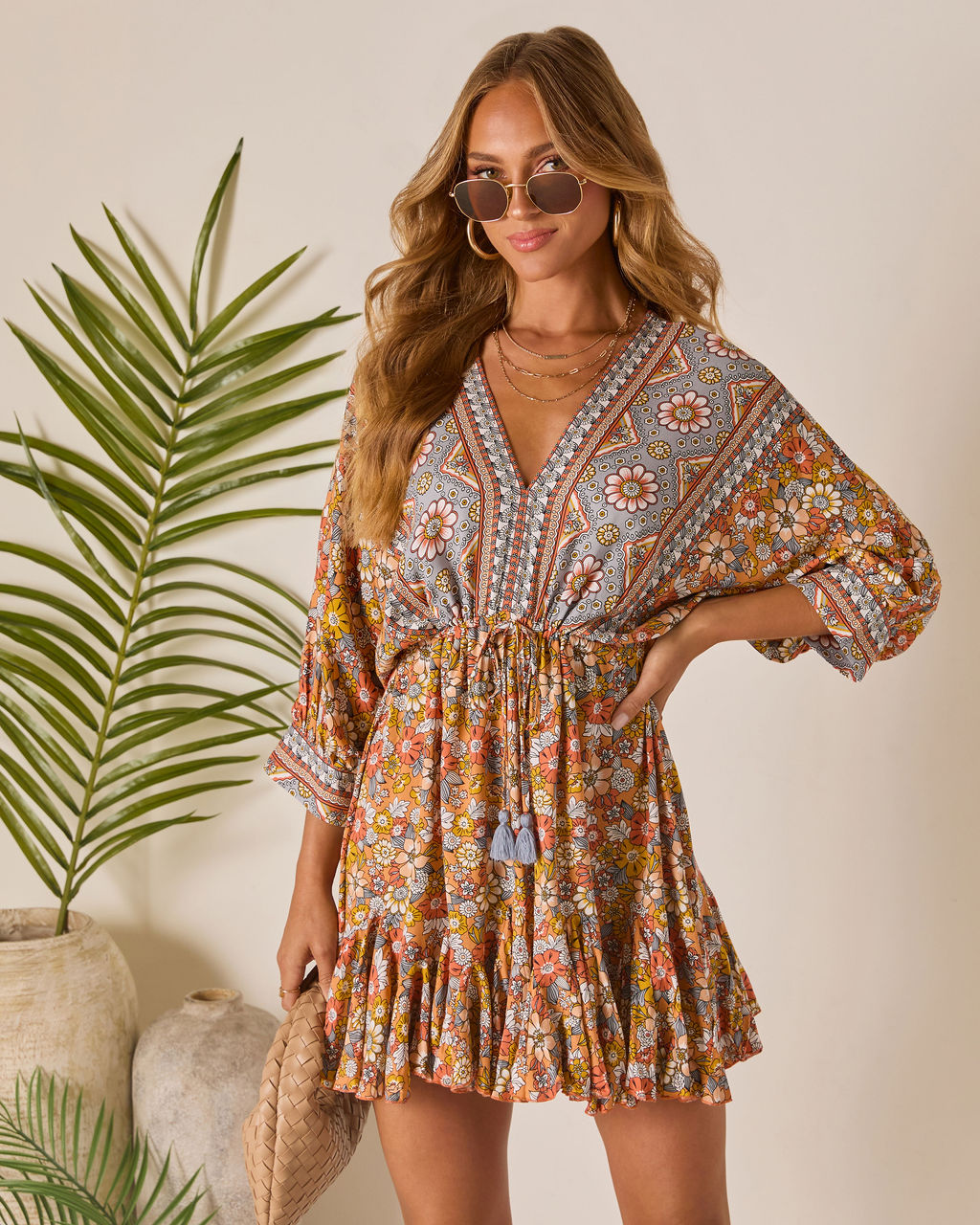 Sun Loves Caftan Mini Dress