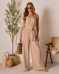 Shaylin Strapless Waist Tie Jumpsuit