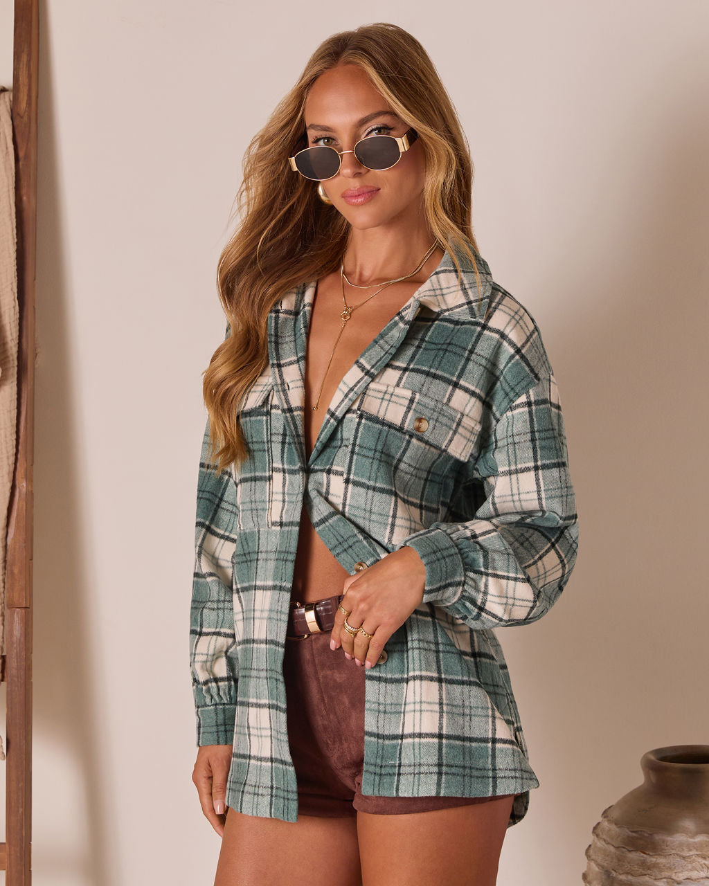 Blushed Timber Plaid Shirt Jacket